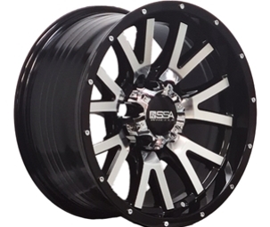 15X8 SSA 6X139.7 10 108.2 CHASM BLACK W MACHINE SPOKE