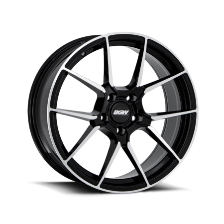 18X8 BGW 5X114.3 35 0000 AQUA GLOSS BLACK WITH MACHINED FACE
