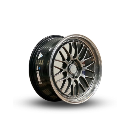 18X8.5 SSA 5X114.3 ET38 73.1 SHEER HYPER BLACK MACHINED LIP