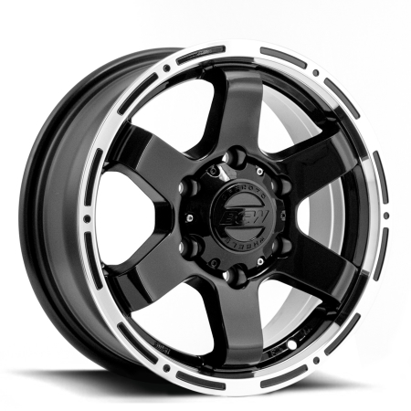 15X6 BGW 6X139.7 30 BANDIT GLOSS BLACK W MACHINED LIP