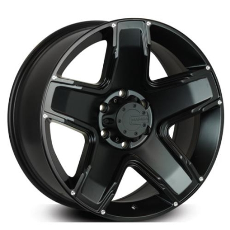 17X8 BGW 6X139.7 30 TRADER MATT BLACK W GLOSS BLACK FACE