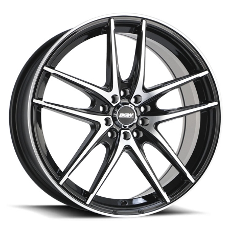 18X8 BGW 5X100/114.3 45 VAULT GLOSS BLACK W MACHINED FACE