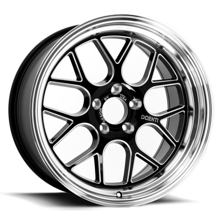 18X10 BGW 5X114.3 25 DC MESH GLOSS BLACK W MILLED SPOKES &ML