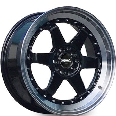 17X7.5 SSA 8X100/114.3 40 73.1 SHINE BLACK MACHINE LIP