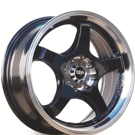 17X7 SSA 8X100/110 25 DYNASTY BLACK MACHINED LIP