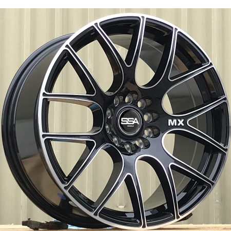 18X8.5 SSA 5X114.3/120 40 EDGE GLOSS BLACK MACHINED
