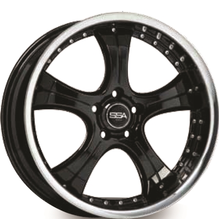 19X9.5 SSA 5X114.3 38 G-FORCE GLOSS BLACK W MACHINE LIP