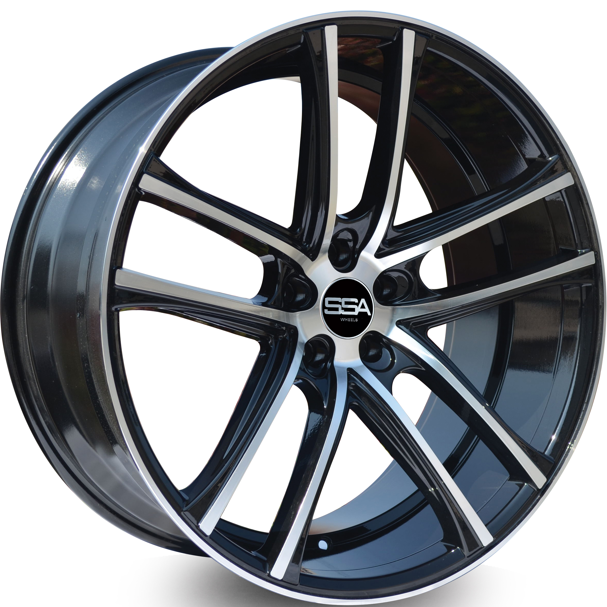 20X8.5 SSA 5X120 35 72.6 FORBES GLOSS BLACK Directional Tyres.