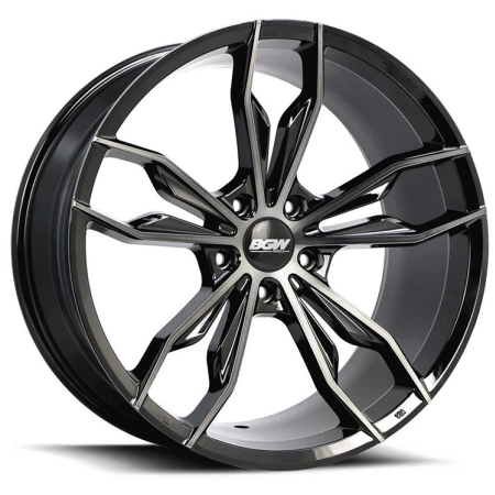 18X8 BGW 5X100 45 CINDER GLOSS BLACK W MF & DARK TINT