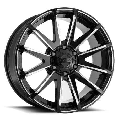 20X9 BGW 6X139.7 12 CROSSFIRE GLOSS BLACK W MILLED SPOKES