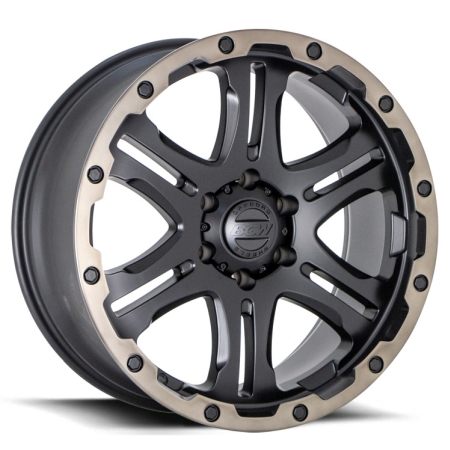 17X8 BGW 6X139.7 20 CONQUEST MATT BLACK W BRONZE LIP