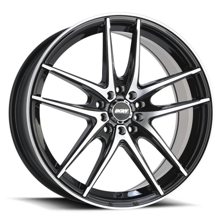 17X7.5 BGW 5X100/114.3 45 VAULT GLOSS BLACK W MACHINED FACE