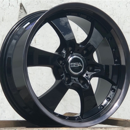 18X8 SSA 6X139.7 30 110 GENESIS BLACK SHADOW CHROME LIP