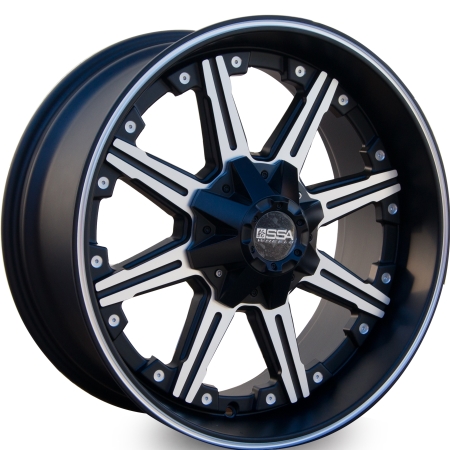 15X7 SSA 6X139.7 15 110.5 HALO BLACK MACHINE FACE